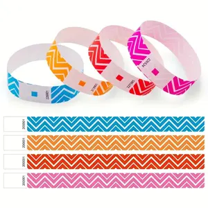 100/400pcs Fluorescent Numbered Wristbands | Multicolor Disposable Paper Bracelets for Parties Wedding Concert Events, Party Favor, Party Pack