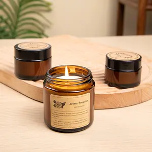 Aromatherapy Essential Soy Wax Candle Set, Perfect Birthday Gift for Her, Amber Colored Jar Candles, Home Decor & Therapeutic Relaxation, Wellness, 40 Years Crafted, Halloween