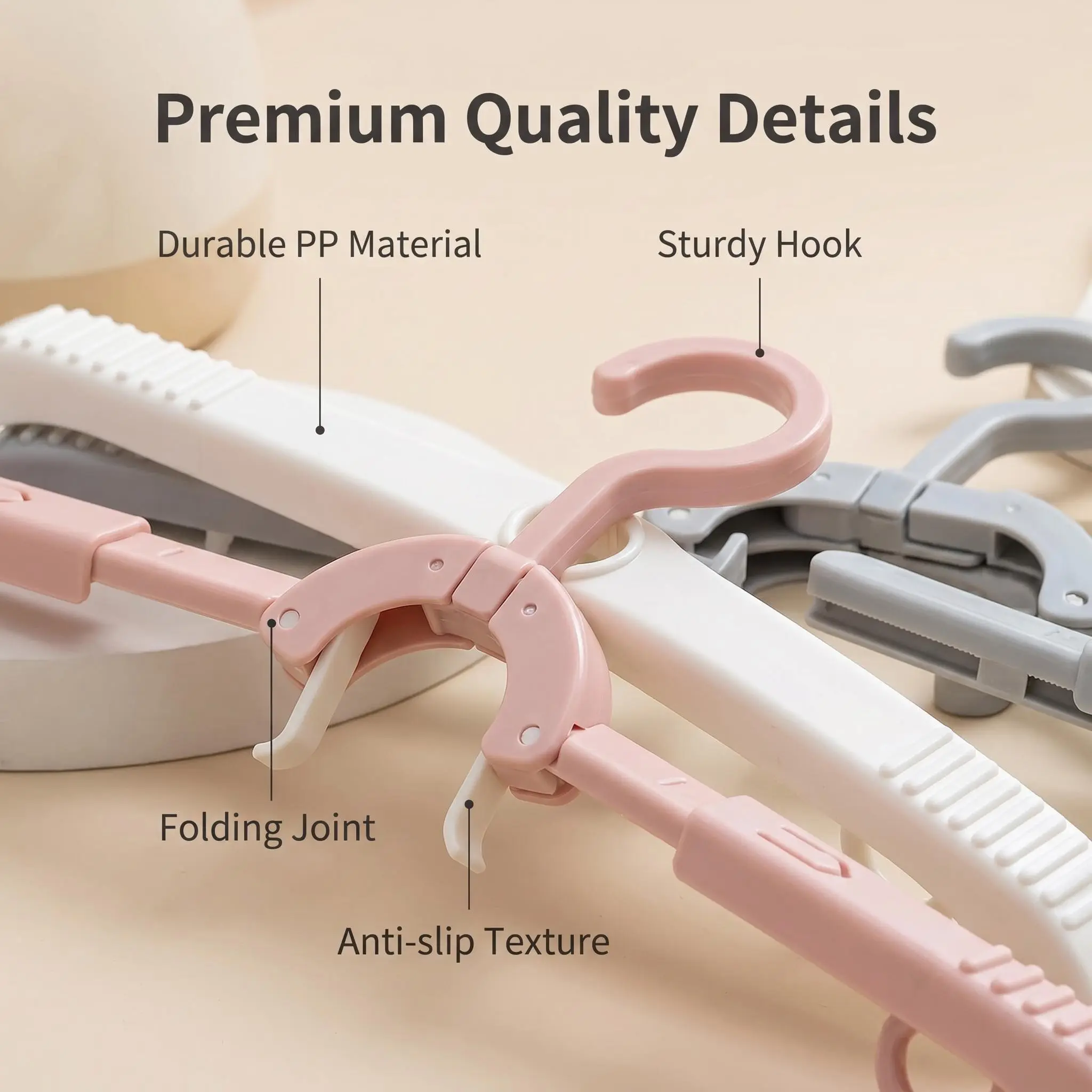 5 PCS Folding Travel Hangers - Portable Space-Saving Hanging Organiser for Travel, Dorm, Closet & Laundry Room