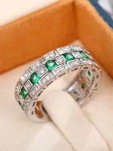 1 PC Pretty Cubic Zirconia Ring Wedding Rings For Women For Wedding Engagement Party Jewelry Valentine's Day Gift Geometric Design Ring