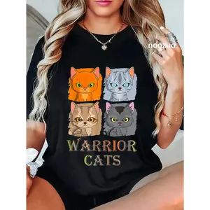 100% Cotton WARRIOR CATS TEES Warrior Cats Graphic Tee Lovers T-Shirt