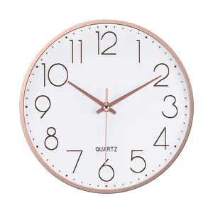 Elegant 10" Rose Golden Wall Clock - Silent, Battery-Powered, Perfect for Living Room, Bedroom, Office Decor & Christmas Gifts