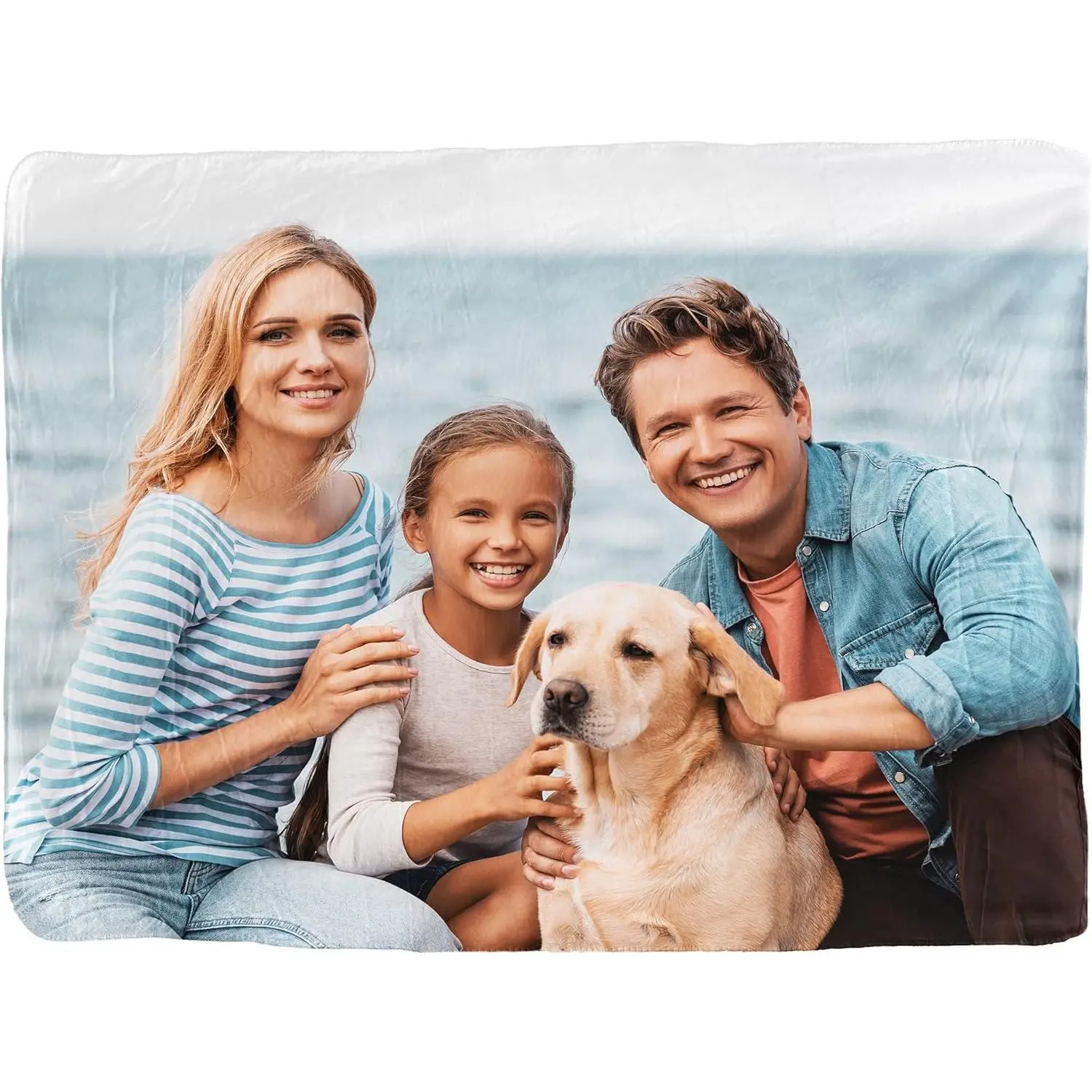 Personalized Sherpa Fleece Blanket with Photo - Soft Warm Custom Throw, Soft Blankets - Customizable Gift - Made in the USA (60x80)