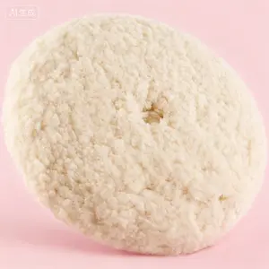 Double-Sided 8-Inch Wool Polishing Pad, 100% Natural Wool with 5/8-11 Thread, for Automotive Buffing, Marine Polishing, and Epoxy Surface Restoration, Reusable and Durable