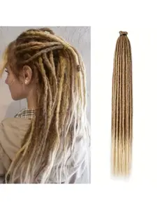 Dreadlocks Extension 10 Strands - Soft Synthetic Long Hippie Single Ended Dreads, Ombre Blonde Loc Extensions, Reggae Style Crochet Hair, Dreadlock Hair Extensions, Locs Braiding Hair