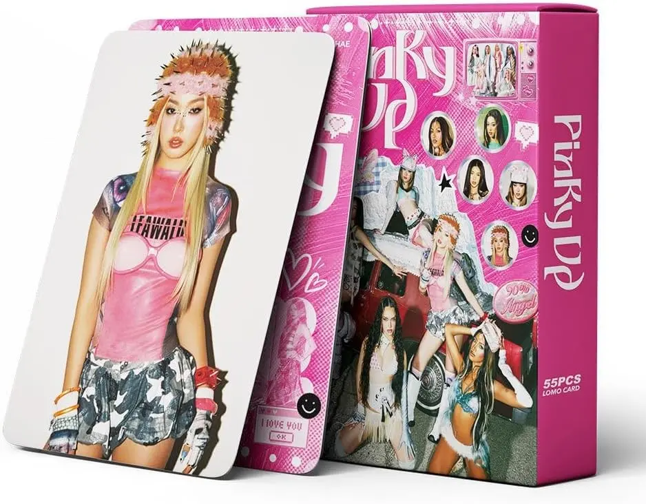 55Pcs Album Pinky UP Photocards Lomo Card Merch Cards Gifts for Boys and Girls Birthdays Party Celebration Decoration