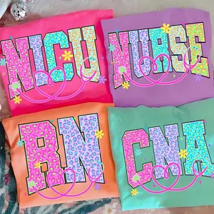 Comfort Colors Neon Leopard Nurse Bundle Shirt, Nurse Neon Distressed, Nurse CNA RN Nicu Shirt, Preppy Nurse Tee, Nurse Life