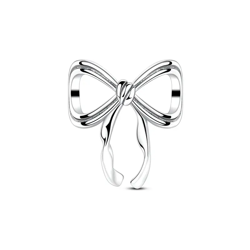 MULA Minimalist Classic Geometric Bow Pendant - Silver-Plated or Gold-Plated, Charm Bracelet & Necklace Compatible, Elegant Women's Fashion Costume Jewelry Gift, Classic Pendant, Minimalist Pendant