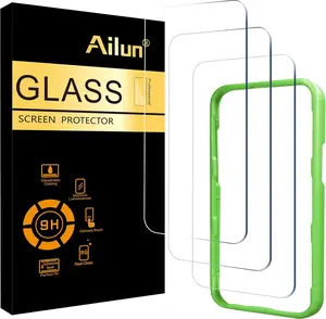 Ailun 3-Pack Screen Protector for iPhone 17 / iPhone 16 Pro (6.3”) – Tempered Glass with Installation Frame, Dynamic Island Compatible, Case-Friendly – Not for iPhone 16/16 Plus/16 Pro Max/17 Pro/17 Pro Max/Air