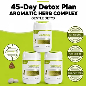 Kingscom Gut Cleaning Plan, 45-Day Deep Clean, Herb Colon Cleanse, Okra Fiber Physical Gut Cleansing, Probiotics Boost Gut Immunity