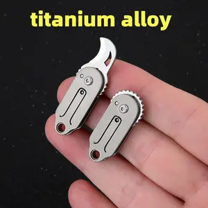 Titanium Alloy Mini Knife Keychain Pendant, Portable Pocket Knife Outdoor Camping Tool, Essential Gear for Hiking & Travel, Survival Gear