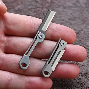 Mini Stainless Steel Folding Knife, EDC Pocket Knife with Keychain, Lightweight Compact Outdoor Camping Knife for Everyday Carry, Stainless Steel Knives