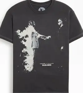 Heroes & Villains Graphic T-Shirt – Clash of Legends, Striking Monochrome Artwork – Iconic handshake moment with a smoky fade effect, Limited Edition Drop – Dated 12.02.2022, a must-have collector's piece for streetwear fans X
