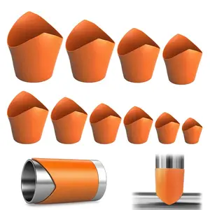 10-Piece Pipe Saddle Template Set — Precision Wrap-Around Pipe Cutting Guides: A Multi-Size Pipe Notching Tool for Welding, Plumbing, Pipe Installation, and Other Professional Construction Applications