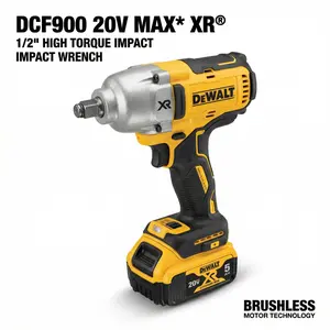 DEWALT DCF900NT 20V Brushless 1/2" Drive High-Torque Impact Wrench, Cordless Automotive Tool with LED Lights, for Mechanics, Workshop Use