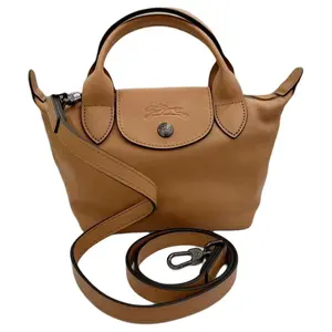 Longchamp Le Pliage Xtra Mini Leather Tote Bag with Adjustable Strap for Women in Tobacco Brown