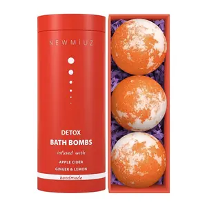 XL Detox Bath Bombs | Apple Cider, Ginger,  Lemon Essential Oil | Cleanse & Hydrate | Aromatherapy Body Care Body Wash