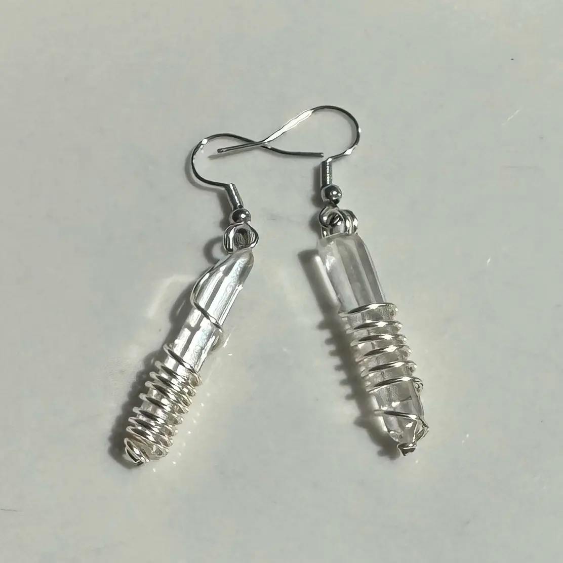 Clear Quartz Crystal Earrings