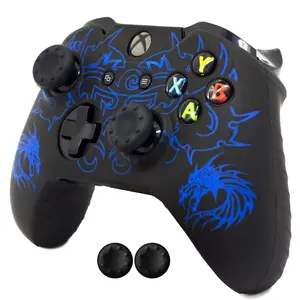 Controller Skin for Xbox-One, Anti-Slip Silicone Cover Protector Case Accessories Set for Microsoft Xbox 1 Wireless/Wired Gamepad Joystick with 2 Thumb Grips Caps，extends playtime，enhance gaming，father's day gift