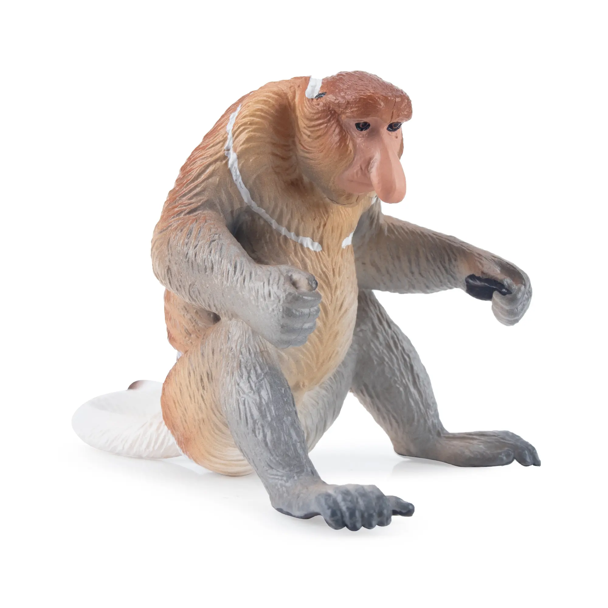 TOYMANY Hand-Painted Proboscis Monkey PVC Action Figures - High-Quality Durable Miniature Wild Primate Collector Set, 3+ Age Unisex Montessori Early Education Sensory Play Toy, Ideal Gift for Enthusiasts, Default