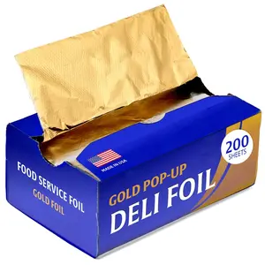 200-Pack Pre-Cut Aluminum Foil Sheets - 9' Pop Up Foil for Restaurant, Food Wrapping & Hair Highlighting