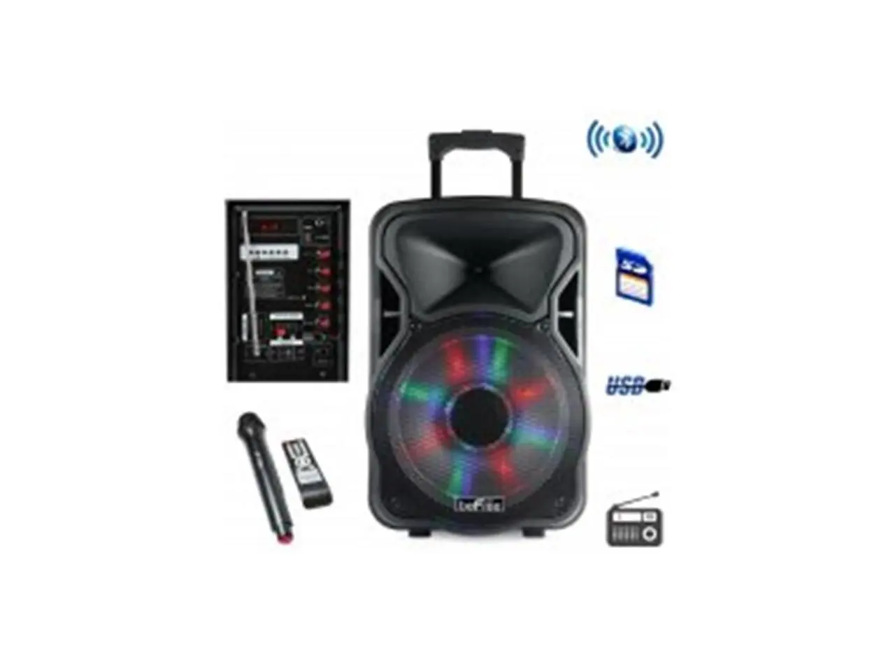 Befree Sound BFS-4400 12 in Bluetooth Rechargeable Party Speaker with Illuminatiing Light