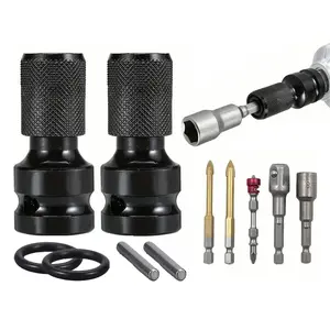 1/2 inch Square Drive to 1/4 inch Hex Female Socket Adapter Converter Chuck Adapter for Impact Air and Electric Wrench