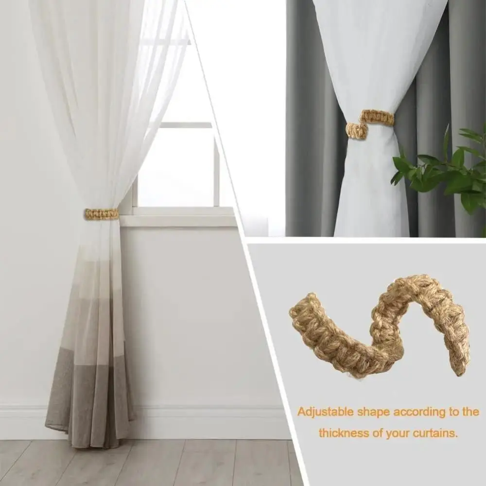2pcs Curtain Tiebacks - Weaving Curtain Tie-Up Cords for Bedroom, Living Room Decor, Relocation Gift, Home Accessories, Home Textile