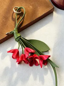 Golden Osmanthus Bag Charm Handcrafted Leather Pendant Multiple Colors Available Fresh, Nature-Inspired Keychain Auspicious Meaning For Bags, Keys, And Cars Holiday Gifts, Gifts For Friends, Birthday Gifts, Bag Accessories