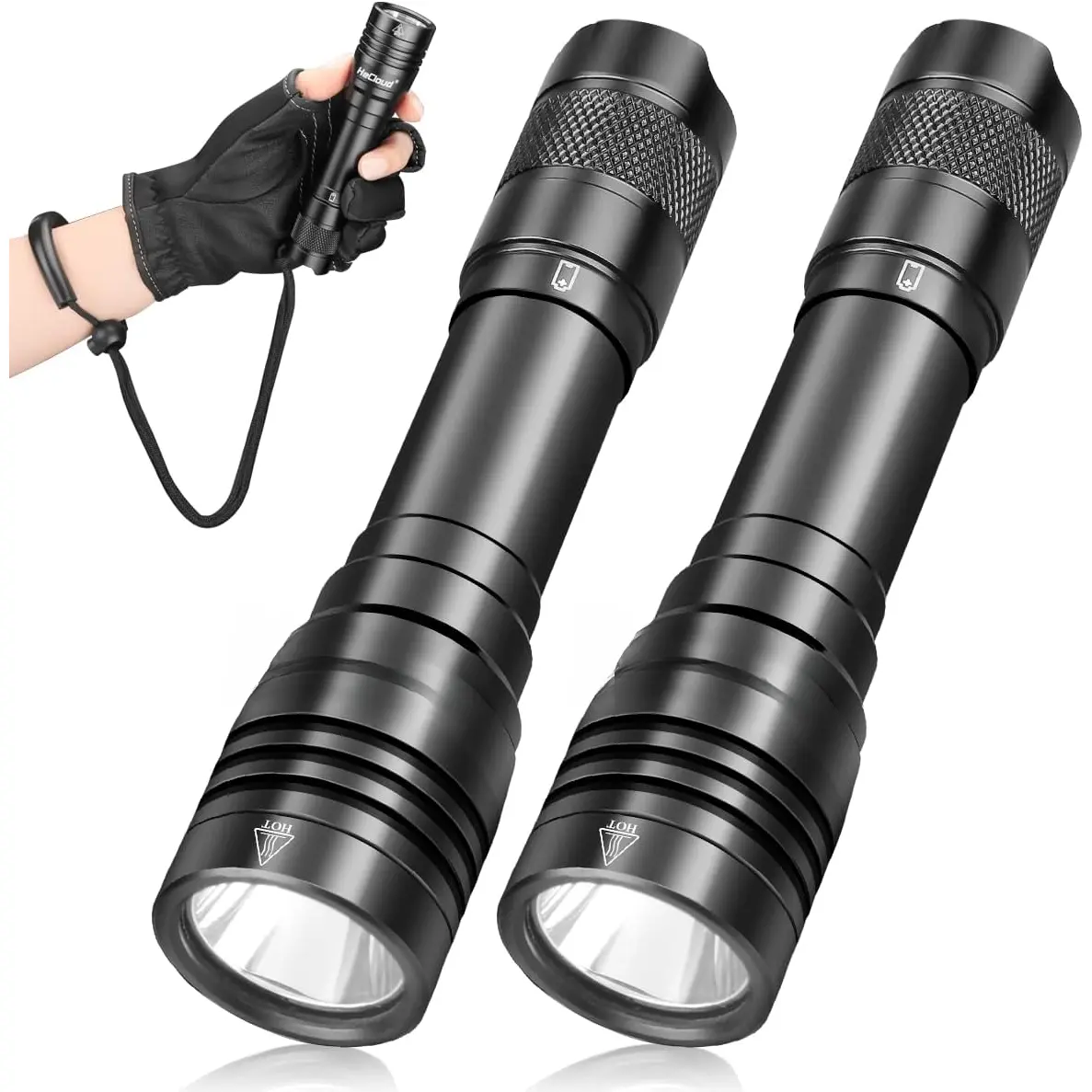 2-Pack Portable Diving Lights, 3000 Lumens Rechargeable Underwater Flashlight (328ft IPX8) with 4 Modes, USB Charger, Drop-Proof, Shock-Proof, Manufacturer Warranty for Deep Sea Snorkeling