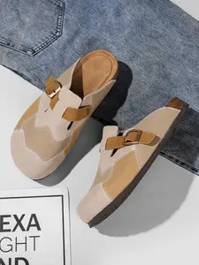 Unisex Birk Sandals, Comfortable Patchwork Design, Casual All-Season Shoes, Perfect Gift, Easy to Match, Durable and Soft Material, Footwear