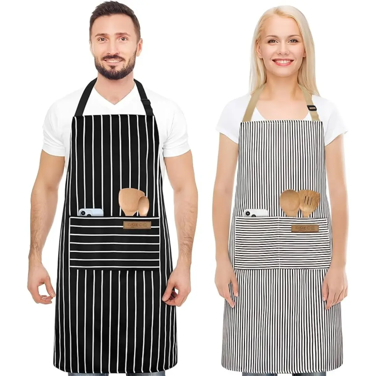 2 Pack Apron, Aprons for women with pockets, Cooking aprons for women, Kitchen aprons, Aprons for cooking Household Items Home