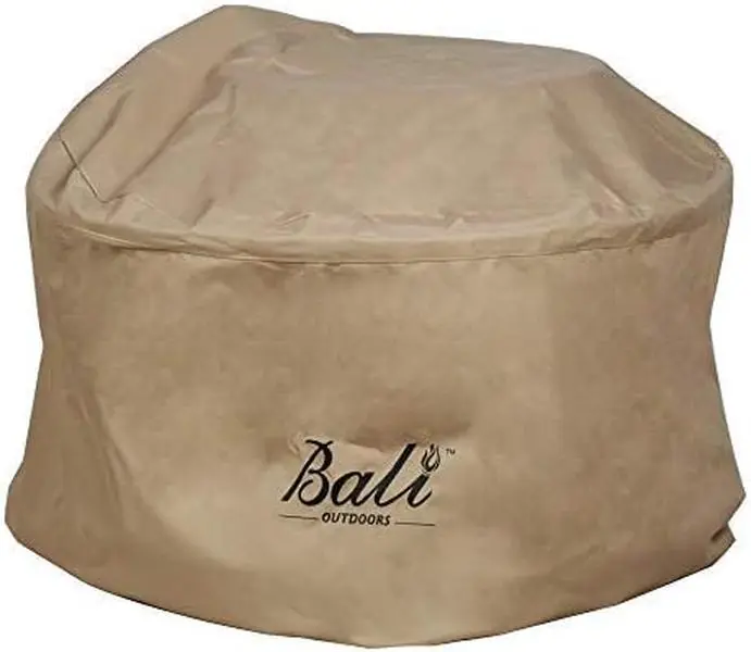 BALI OUTDOORS Round Fire Pit Covers, Waterproof and Weather Resistant PVC Material, Brown