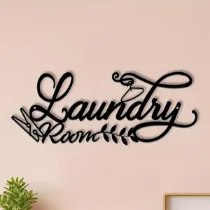 Laundry Letter Pattern Metal Wall Art, 1 Count Modern Wall Decor, Wall Hanging Decor for Home, Farm, Bar, Coffee Shop, Garage, New House Gift