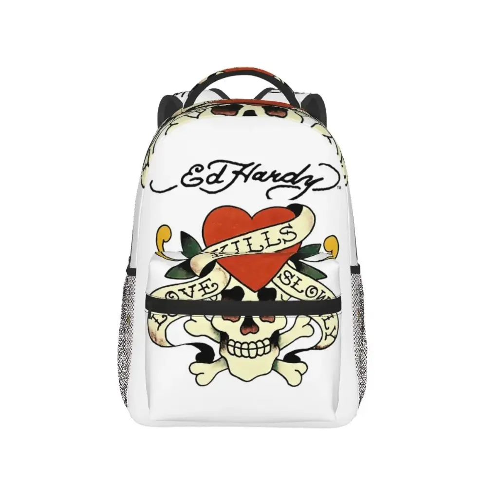 E-ED-Ed Hardy Love Kills Slowly Backpack Daypack Large Capacity BookBag School Bag Shoulder Bags for Men Women