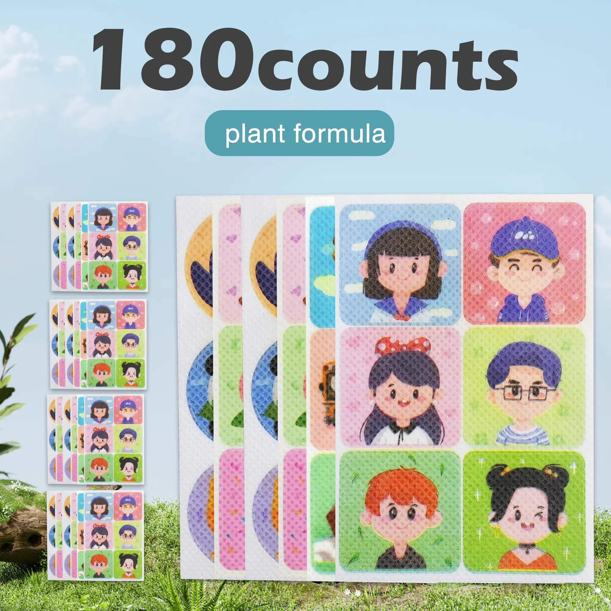 180 Counts Animal Shaped Stickers for Kids and Adults, Cartoon Pattern Patches for Indoor Outdoor Clothing Furniture Use