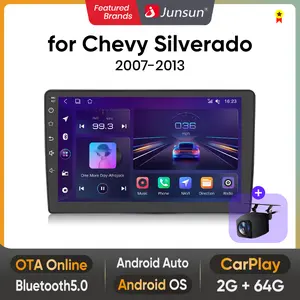 Junsun Car Radio for Chevy Silverado 2007-2013 Tahoe Equinox GMC Sierra Yukon Android Stereo 10 inch touch Auto GPS navigation screen multimedia video player Wireless Carplay