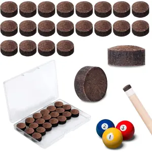 Billiard Pool Cue Tips Pool Stick Replacement Tips with Storage Box for Pool Cues and Snooker Supplies