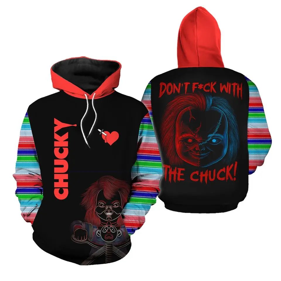 Halloween Chucky Horror Hoodie, Scary Movie Sweatshirt For Men