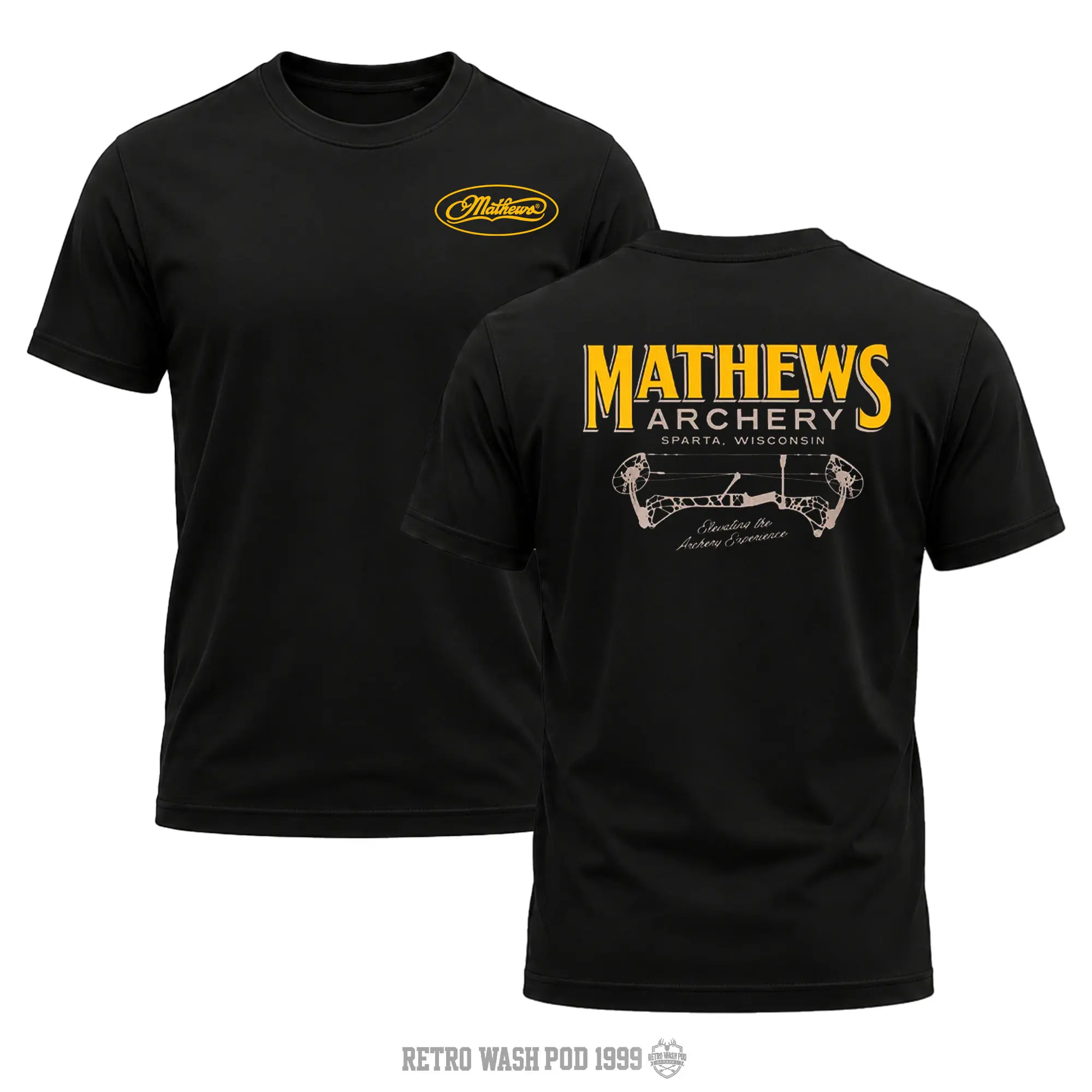 Mathews Hometown  Men's Shirt, Hunting T-shirt, Crew Bowhunting Shirt, Deer Skull Archery Tee, Archery Tactical Gear, Unisex Short Sleeve Casual 100%, Outdoor Gift For Men, Made In USA.