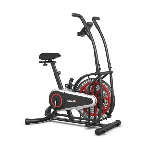 Fan Exercise Air Bike, Air Resistance Upright Indoor Cycling Bike with Unlimited Resistance, Adjustable Seat & LCD Monitor, Full Body Workout Stationary Bike for Home Gym Small Space summervibes