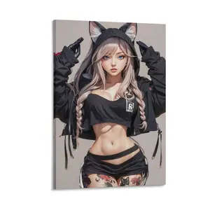 Beautiful Cosplays Girl Anime Poster. Living Room & Cafe Wall Decor. Decorative Sign. Suitable for Decoration Anywhere. Poster Canvas Wall Art For Bedroom Decor Bar Office Room Decor Gift