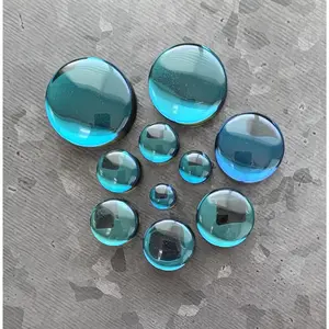PAIR of Stunning Midnight Moonstone Iridescent Glass Double Flare Plugs - Gauges 2g (6.5mm) thru 32mm!