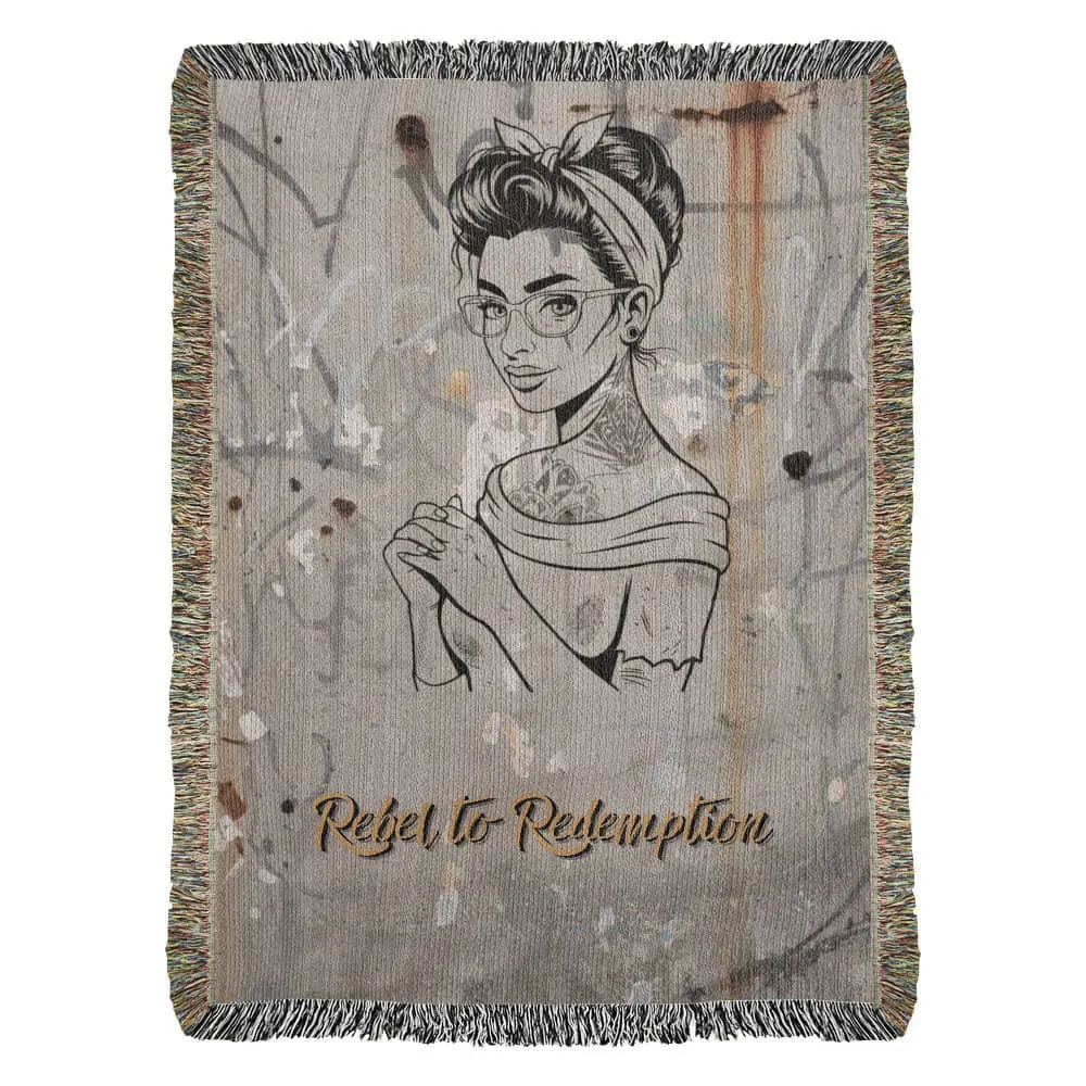Rebel to Redemption™ Woven Blanket – Faith & Grit Comfort Throw