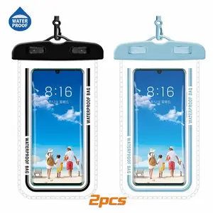 2 packs Summer Waterproof Small Phone Bags with Lanyard,Casual Waterproof Protection Smartphone Pouch, Swimming Phone Organiser for Vacation Beach, Pooltime, PhoneCases,Watertoys, Beachtrip,Swimming Accessories, Valentine's Day Gift mate case
