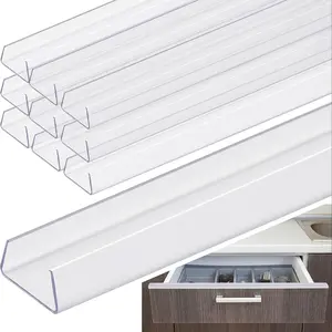 10pcs/5pcs snug-fit 18-inch cabinet door protectors, Drawer Protectors, flexible slip-on plastic edge guards, slim transparent cabinet edge protection, prevents wear, cracking, and discoloration, cabinet door buffer