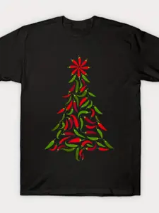 New Mexico Chile Crop Graphic T-Shirt - Red & Green Chile Pepper Tree Design, So