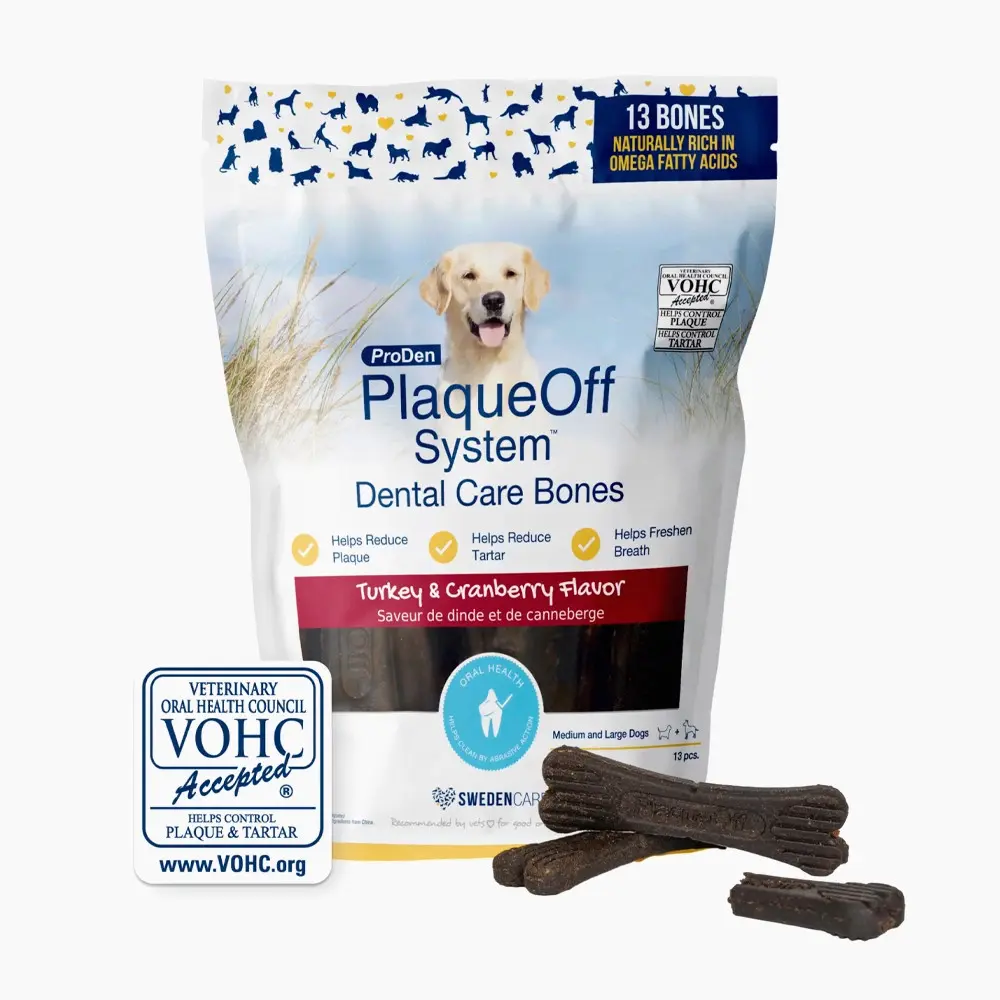 ProDen PlaqueOff System Dental Care Bones - Turkey and Cranberry Flavor