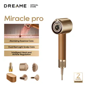 DREAME Miracle Pro High-Speed Hair Dryer, 130,000RPM Motor for Fast Drying, Red Light Scalp Care & Hair Nourishment, Intelligent Heat & Airflow Control, 6 Custom Modes, Lightweight Premium Design