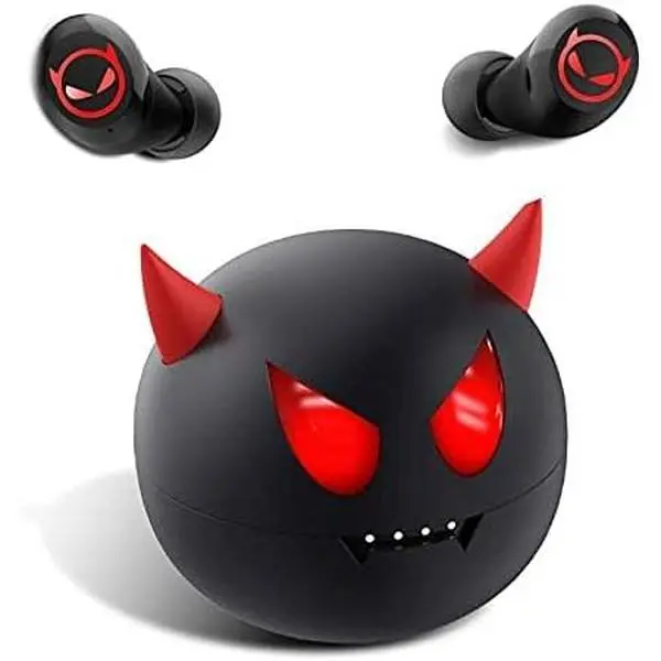 Cute Litte Devils Wireless Earphones, Waterproof, CVC 8.0 Noise Cancelling in-Ear erbuds, TWS Stereo Headphones, Built in Mic Headset  Sound with Deep Bass,JE-01B_B29
